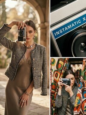 Kodak Instamatic FILM X-15 Camera Black & Silver Vintage Classic